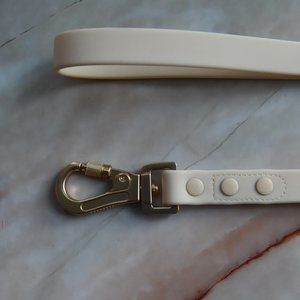 PETsRUS 5ft Dog Leash 3/4" Wide Biothane Waterproof Ivory PVC Screw Lock Light